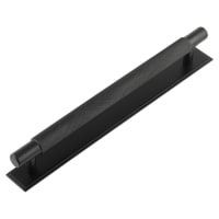Hoxton by Frelan Taplow 18mm Knurled T-Bar Cabinet Pull Handle on Stepped Backplate - 224mm c/c - Black