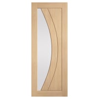 LPD Girona 1 Light Clear Glazed Pre-Finished Solid Internal Door - 1981 x 762 x 35mm - Oak