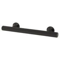 Altro York 12mm Knurled T-Bar Cabinet Pull Handle - 96mm Centres - Matt Black