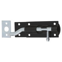 Traditional Tower Gate Bolt - Necked - 100mm Length - Black Japanned