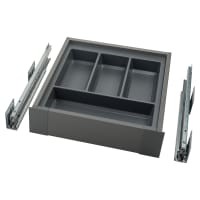 Blum MERIVOBOX BLUMOTION M Height Soft Close Drawer with Fronts & Cutlery Tray - 101 x 450 x 402mm - Orion Grey
