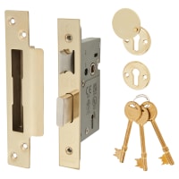 Eurospec BS3621 Bolt Through 5 Lever Sashlock - 66mm Case - 45mm Backset - PVD Brass