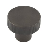Hoxton by Frelan Thaxted Lines Round Cabinet Knob - 30mm Diameter - Dark Bronze