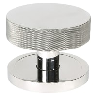 From The Anvil Brompton Polished Stainless Steel Round Knurled Centre Door Knob - 90mm Rose Diameter