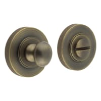 Burlington by Frelan Inner 1 Turn & Release with Knurled Rose - 47mm Diameter - Antique Brass