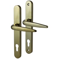 Trojan PVD Gold uPVC Multipoint Door Handles - Long Plate - 92mm c/c - Sparta Range