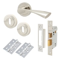 Touchpoint Polished Nickel 3 Lever Sashlock Door Handles on Rose Pack - Ariel Range