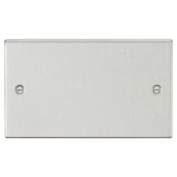 Knightsbridge 2 Gang Square Edge Blank Plate - Brushed Chrome