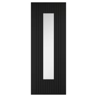 LPD Sydney 1 Light Clear Glazed Pre-Finished Laminate Semi-Solid Internal Door - 1981 x 762mm - Black