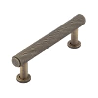 Burlington by Frelan Piccadilly 15mm Knurled T-Bar Cabinet Pull Handle - 96mm c/c - Antique Brass