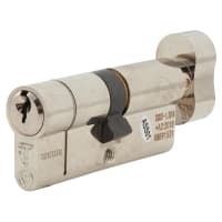 TSS TS007 1 Star 6 Pin 70mm Euro Thumbturn Cylinder - 35 Turn + 35mm - Pol Chrome - Keyed To Differ