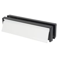 TSS Telescopic Letter Plate - 250 x 65mm - 20-40mm Door Thickness - White with Black Frame