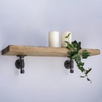 Altro 3/4 Inch Pipe Shelf Bolted Bracket Kit - Grey - Pack of 2
