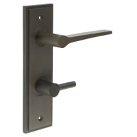 Burlington by Frelan Dark Bronze Fire Rated DIN Bathroom Door Handles - Knightsbridge - Inner 3 - 200 x 55mm
