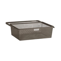 elfa Top Track System - Click In Medium Mesh Basket and Gliding Frame - 605 x 430 x 185mm - Graphite