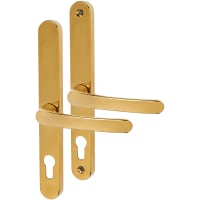 TSS uPVC Multipoint Door Handle - 215mm Bolt c/c - 68mm c/c - Polished Brass