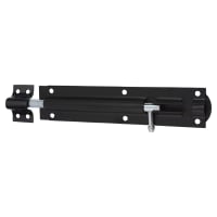 Traditional Tower Gate Bolt - Straight - 200mm Length - Black Japanned