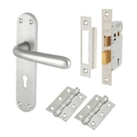 Touchpoint Satin Chrome 3 Lever Sashlock Door Handles Pack - Arezzo Range