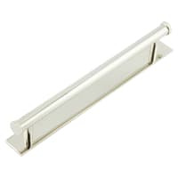 Hoxton Frelan Thaxted 15mm Lines T-Bar Cabinet Pull Handle on Plain Backplate - 224mm c/c - Polished Nickel