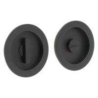 Burlington by Frelan Round Flush Privacy Handle Set - 75mm Diameter - Black