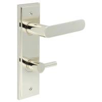 Burlington by Frelan Polished Nickel Fire Rated DIN Bathroom Door Handles - Kensington - Inner 3 - 200 x 55mm