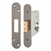 Altro Architectural Euro Profile Deadlock - 78mm Case - 57mm Backset - Radius - Black Nickel