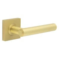 Burlington by Frelan Satin Brass Fire Rated Door Handles on Square Rose - Richmond Range
