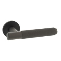 Atlantic Millhouse Brass Crompton Knurled Door Handle on Rose - Urban Dark Bronze