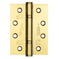 Jedo Polymer Bearing Grade 13 Butt Fire Door Hinge - 102 x 76 x 3mm - Polished Brass - Pair