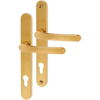 TSS uPVC Multipoint Door Handle - 215mm Bolt c/c - 92mm c/c - Polished Brass