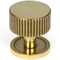 From The Anvil Judd Lines Round Cabinet Knob - 32mm Diameter - Aged Brass