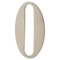 Rutland Frontier Collection 75mm Concealed Self Adhesive Door Numeral - 0 - Polished Nickel