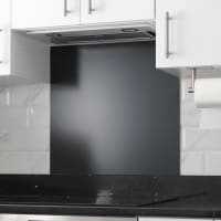 Altro Aluminium Kitchen Splashback - 900 x 750mm - Matt Jet Black