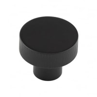 Hoxton by Frelan Thaxted Lines Round Cabinet Knob - 30mm Diameter - Black
