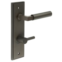 Burlington by Frelan Dark Bronze Fire Rated DIN Bathroom Door Handles - Westminster - Inner 3 - 200 x 55mm