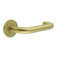 CRES by Frelan Satin Brass Fixed Dead 19mm Return to Door Handles on Round Rose - CR-106 Range