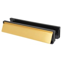 TSS Letter Plate - 300 x 65mm - 40-80mm Door Thickness - Polished Gold
