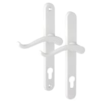 Fab & Fix White uPVC Scroll Multipoint Door Handles - 92mm c/c - LH - Balmoral Range