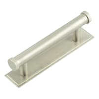 Hoxton by Frelan Thaxted 15mm Lines T-Bar Cabinet Pull Handle on Stepped Backplate - 96mm c/c - Satin Nickel
