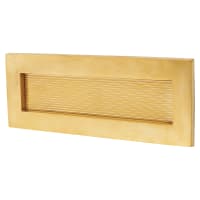 Heritage Brass by M Marcus Reeded Letter Plate - 254 x 101mm - Unlacquered Brass