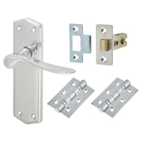 Altro Polished Chrome Latch Door Handles Pack - Rome Range