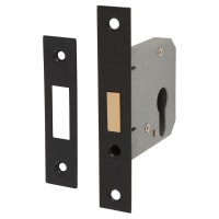 Touchpoint Contract Euro Profile Deadlock - 76mm Case - 57mm Backset - Matt Black