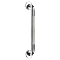Croydex 32mm Stainless Steel Grab Rail with Anti-Slip Grip - 450mm Length - Polished Chrome