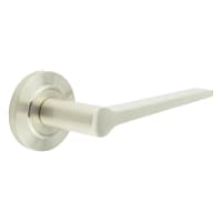 Burlington by Frelan Satin Nickel Fire Rated Door Handles on Round Chamfered Rose - Knightsbridge Range