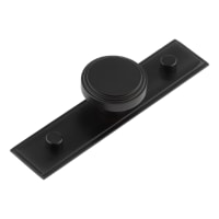 Hoxton by Frelan Cropley Stepped Round Cabinet Knob on Stepped Backplate - 40mm Diameter - Black