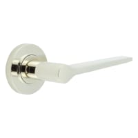 Burlington by Frelan Polished Nickel Fire Rated Door Handles on Round Rose - Knightsbridge Range