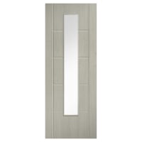 LPD Ladder 1 Light Clear Glazed Pre-Finished Laminate Semi-Solid Internal Door - 1981 x 838mm - Grey