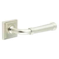 Burlington by Frelan Satin Nickel Fire Rated Door Handles on Square Stepped Rose - Highgate Range