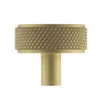 Atlantic Millhouse Brass Hargreaves Knurled Round Cabinet Knob - 35mm Diameter - Satin Brass