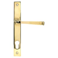 From The Anvil Polished Brass uPVC Slimline Multipoint Door Handles - 92mm c/c - Avon Range